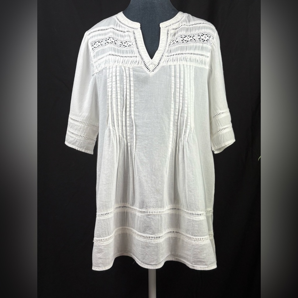 Shabby Chic White Lace Detail Top